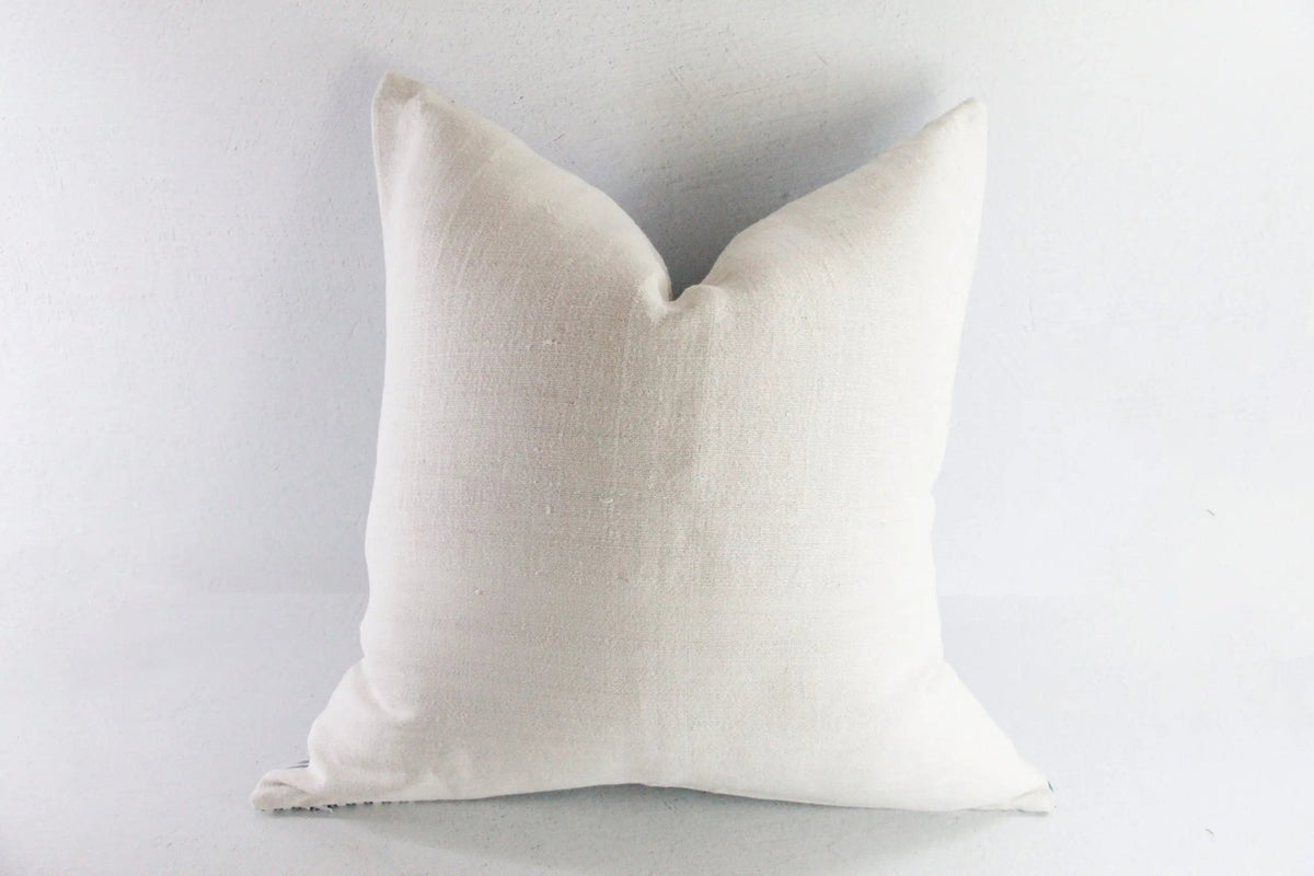Ticking Fabric Pillow Cover | French Blue Vintage Textile - Debra Hall Lifestyle