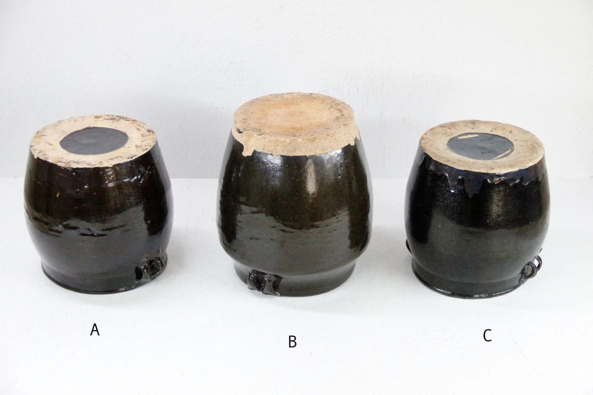 Vintage Black Pottery | Shanxi Glazed Oil Vessel - Debra Hall Lifestyle