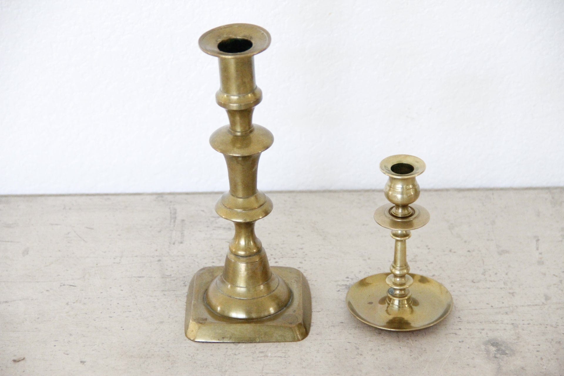 Vintage Brass Candle Holder | pair top