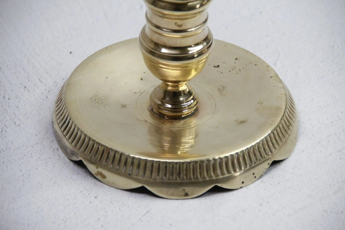 Vintage Brass Candle Holder-Large Heavy Unlacquered Brass - Debra Hall Lifestyle