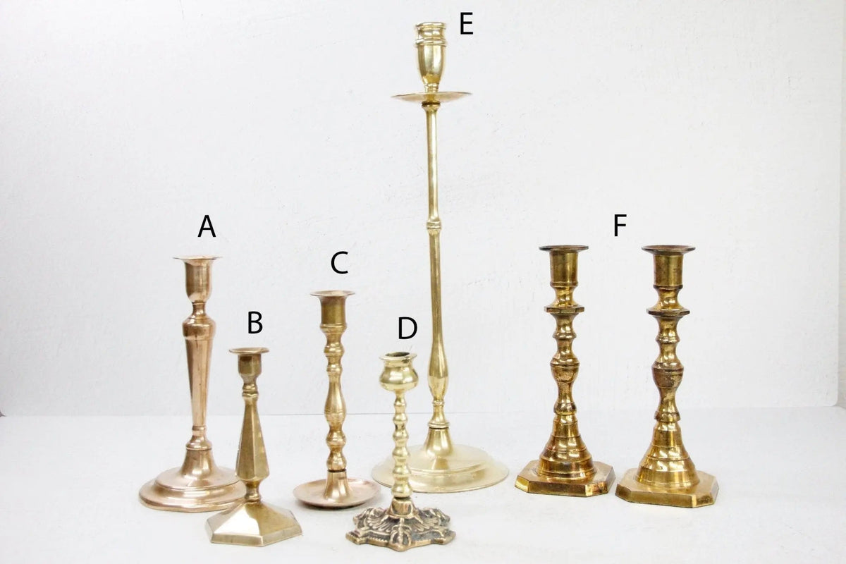 Vintage Brass Candlestick | Assorted Candle Holder - Debra Hall Lifestyle