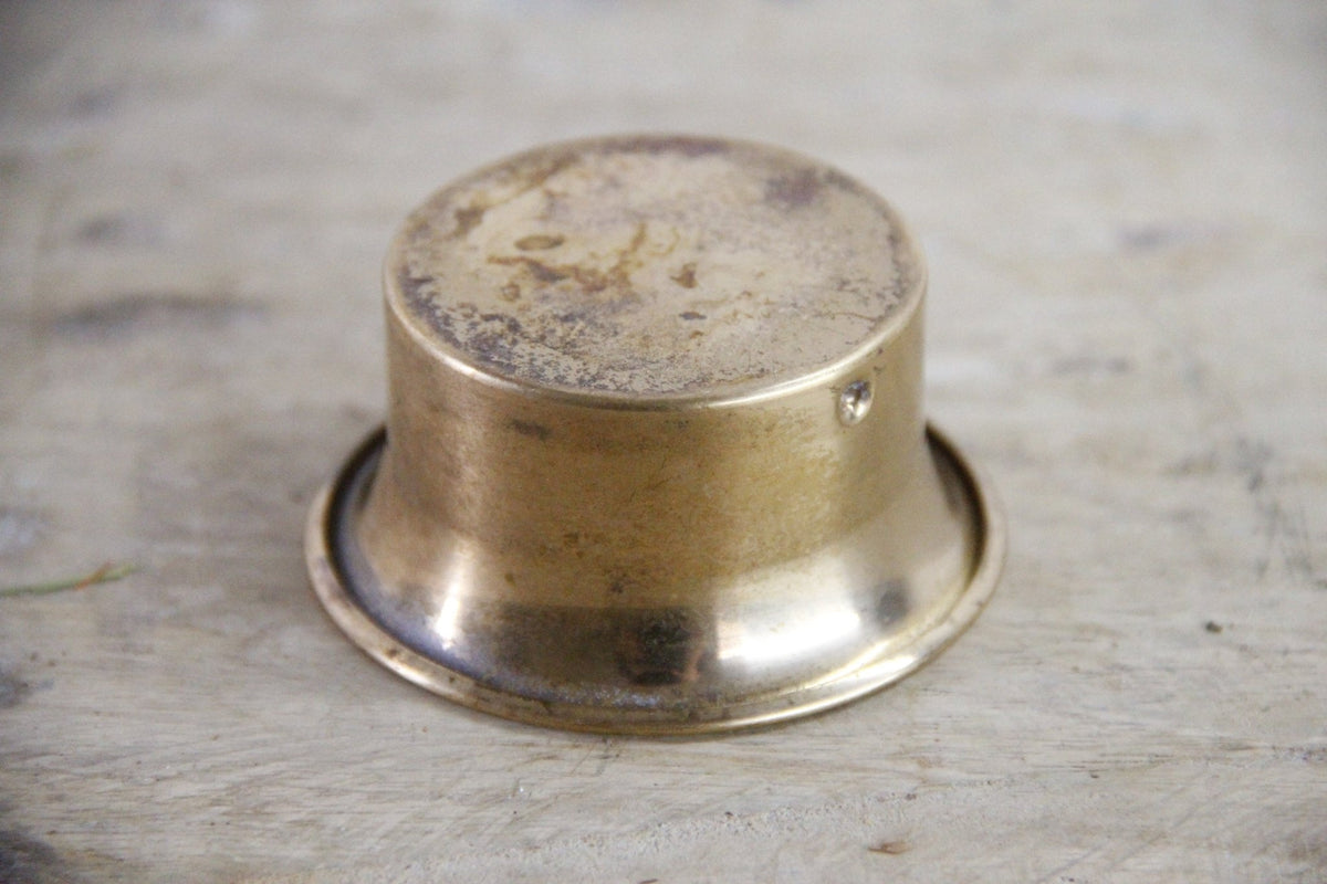 Vintage Brass Flower Frog Two Piece Pin Holder Bowl - Debra Hall Lifestyle