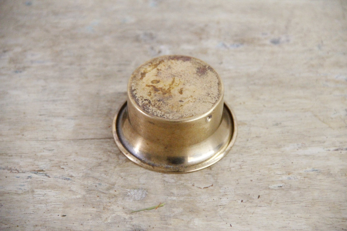 Vintage Brass Flower Frog Two Piece Pin Holder Bowl - Debra Hall Lifestyle