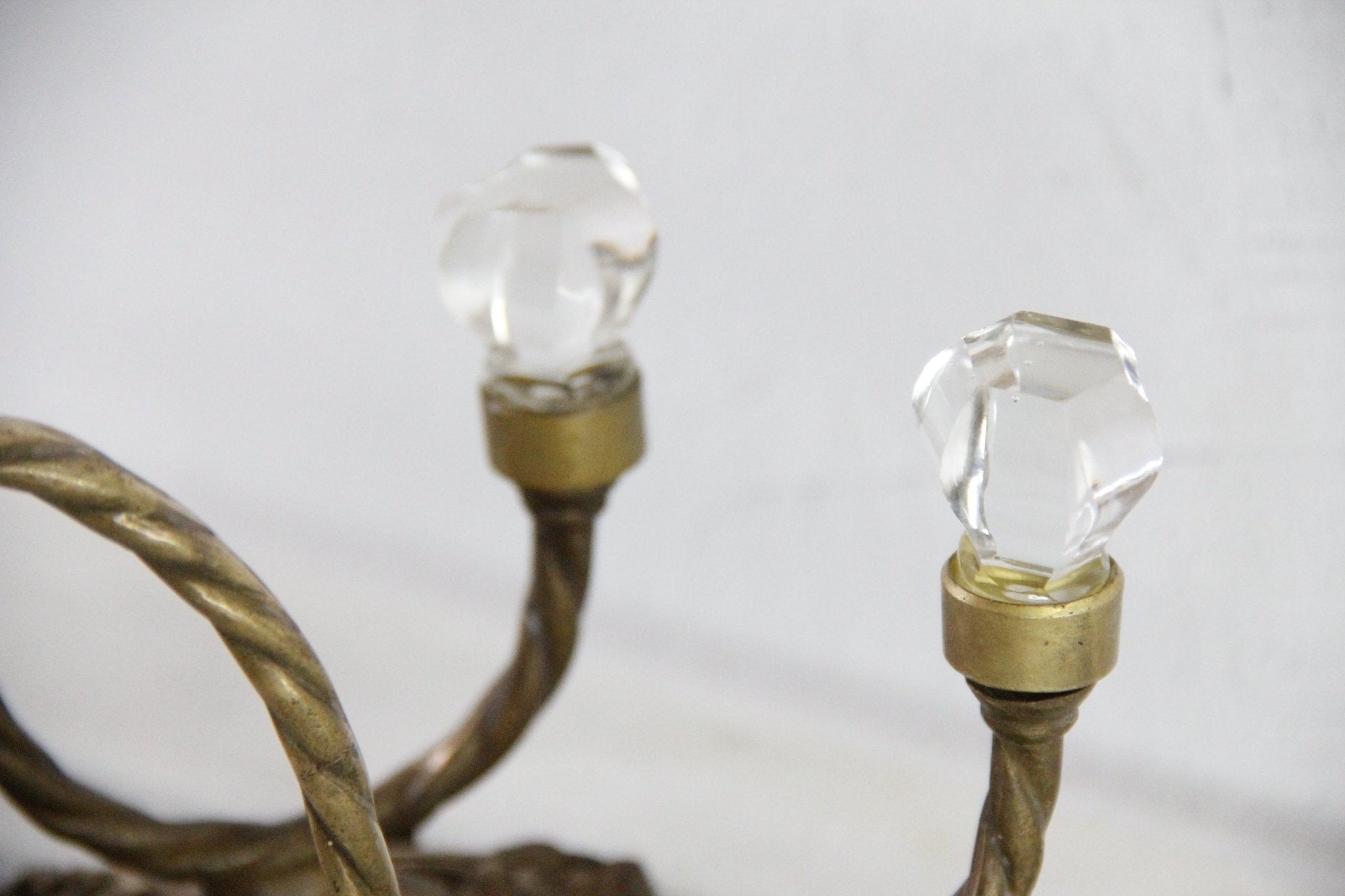 Vintage Brass Wall Hook With Crystal Knobs | Wall Rack - Debra Hall Lifestyle