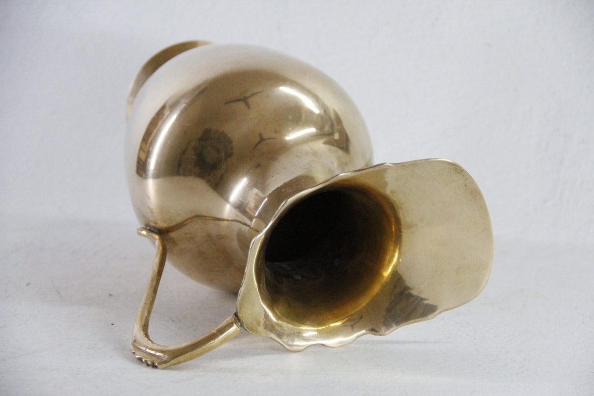Vintage Brass Water Pitcher | Large Vase, Jug, Tall Ewer - Debra Hall Lifestyle