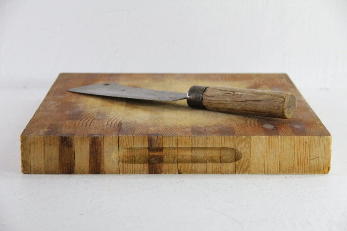 Vintage Butcher Block Cutting Board | Dual Carving Side - Debra Hall Lifestyle