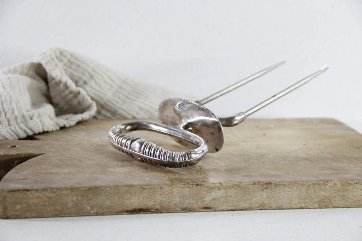 Vintage Carving Fork | Silver Two Prong Meat Holder - Debra Hall Lifestyle