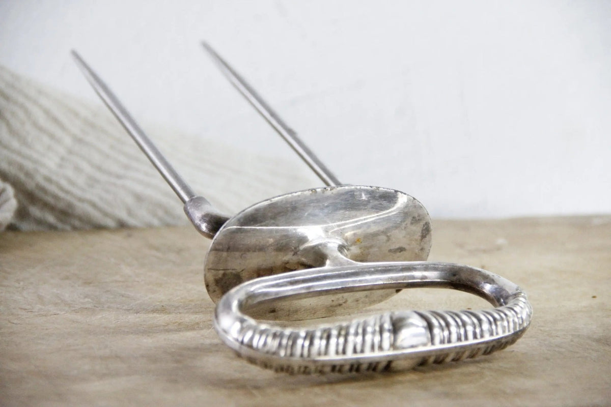 Vintage Carving Fork | Silver Two Prong Meat Holder - Debra Hall Lifestyle
