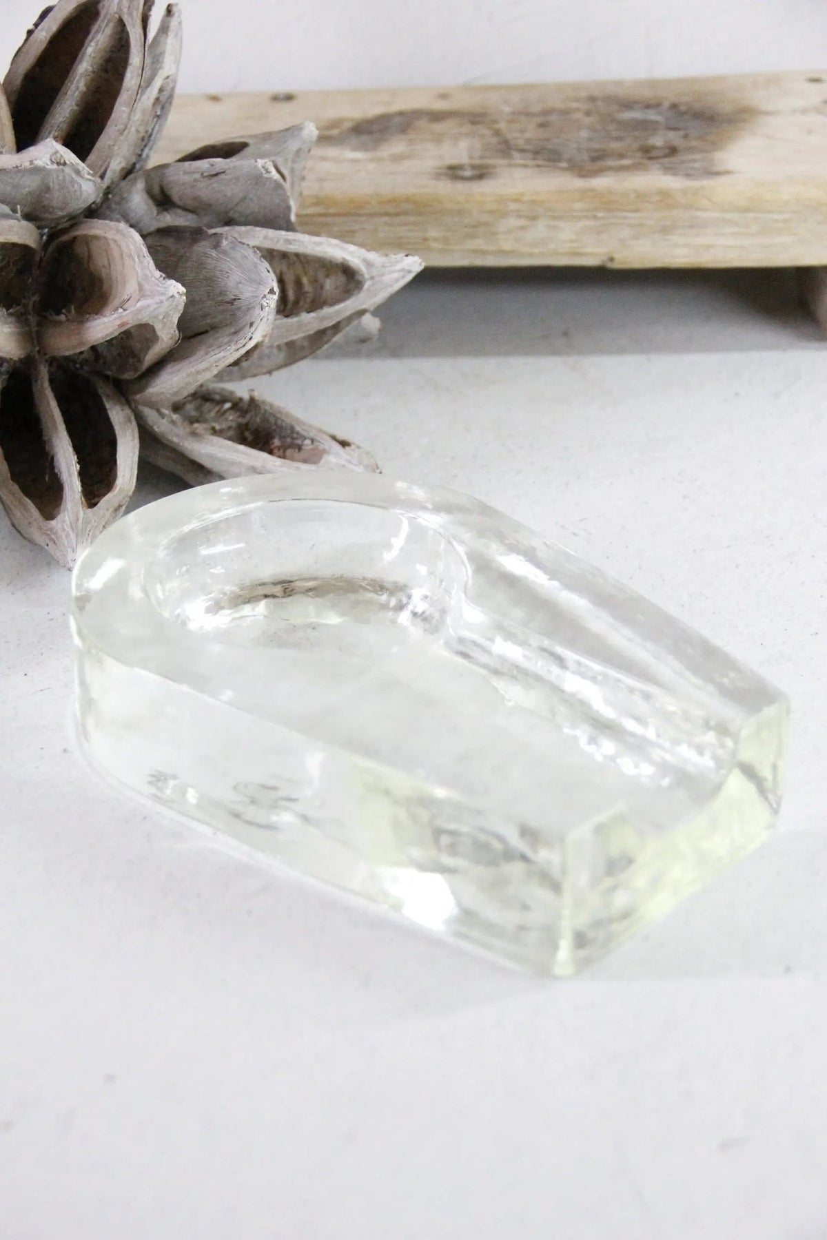 Vintage Cigar Ashtray | Large MCM Heavy Glass Blenko - Debra Hall Lifestyle