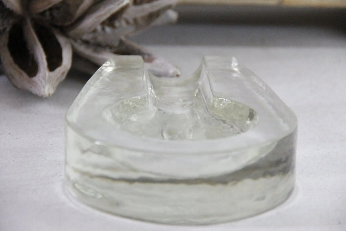 Vintage Cigar Ashtray | Large MCM Heavy Glass Blenko - Debra Hall Lifestyle