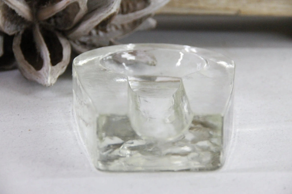 Vintage Cigar Ashtray | Large MCM Heavy Glass Blenko - Debra Hall Lifestyle