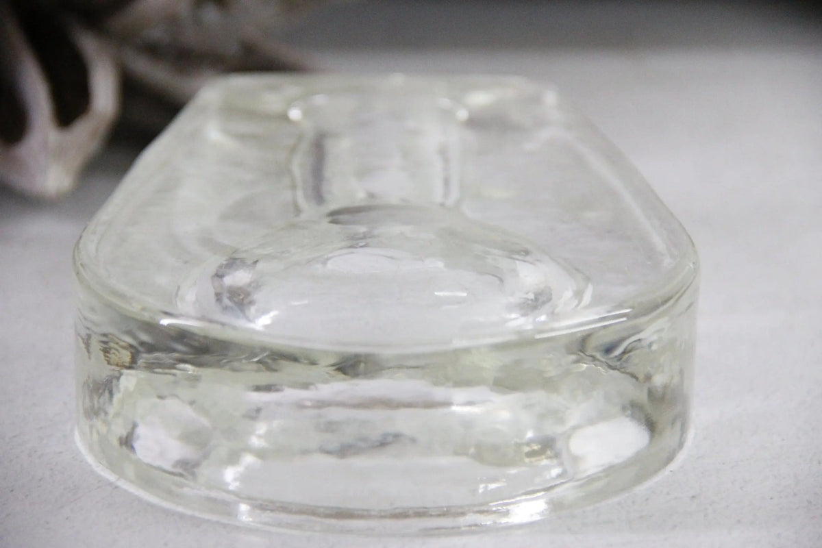 Vintage Cigar Ashtray | Large MCM Heavy Glass Blenko - Debra Hall Lifestyle