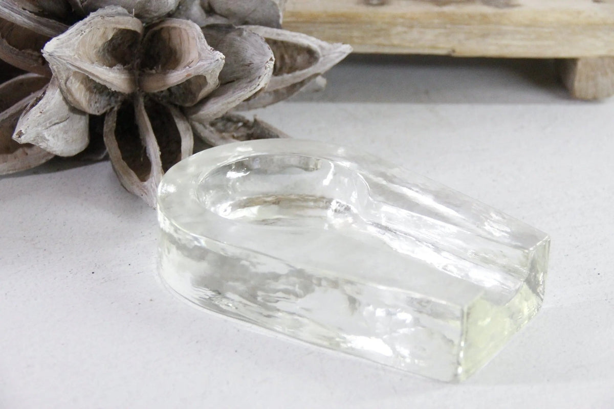 Vintage Cigar Ashtray | Large MCM Heavy Glass Blenko - Debra Hall Lifestyle