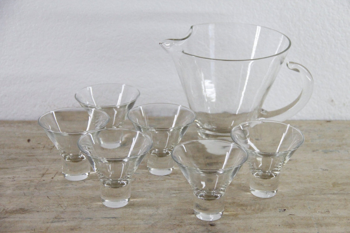 Vintage Cocktail Pitcher and Glasses Midcentury Set of 7 - Debra Hall Lifestyle