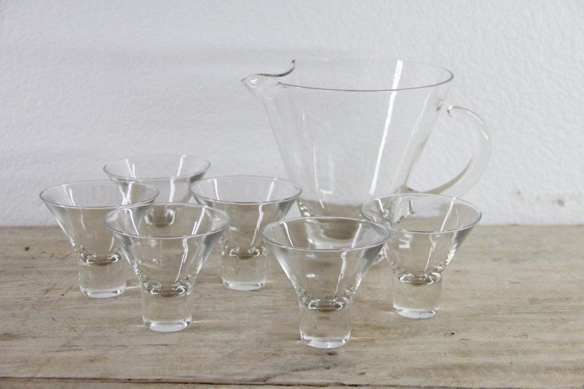 Vintage Cocktail Pitcher and Glasses Midcentury Set of 7 - Debra Hall Lifestyle