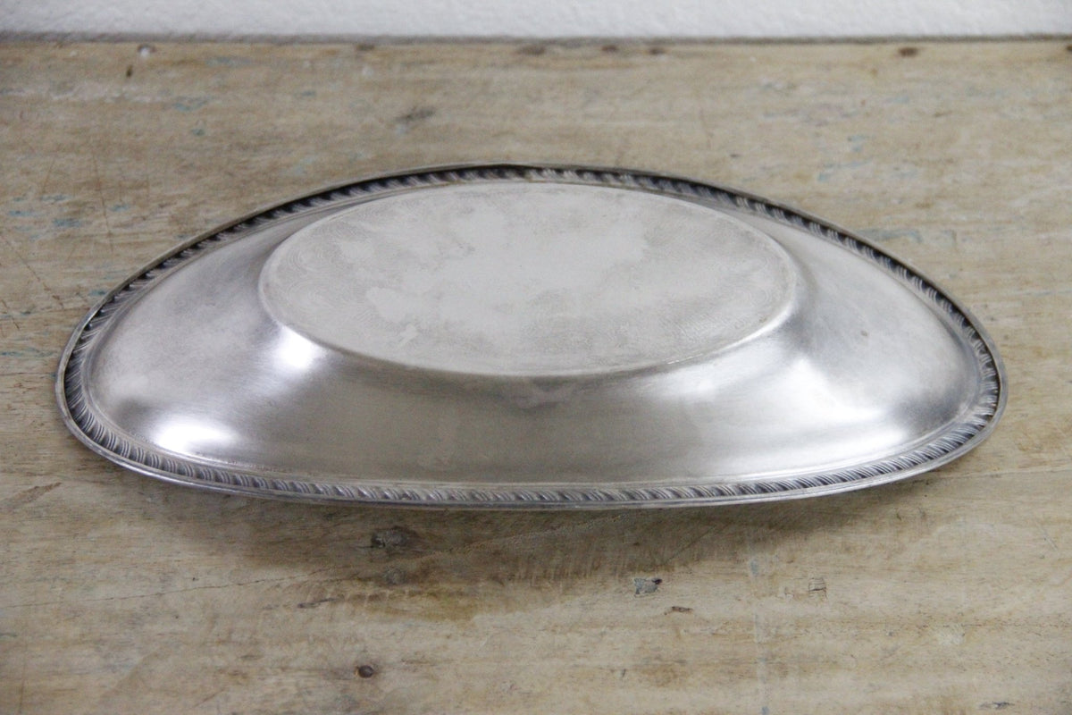 Vintage Crosby Silverplate Bread Tray Engraved Oval Serving Dish - Debra Hall Lifestyle