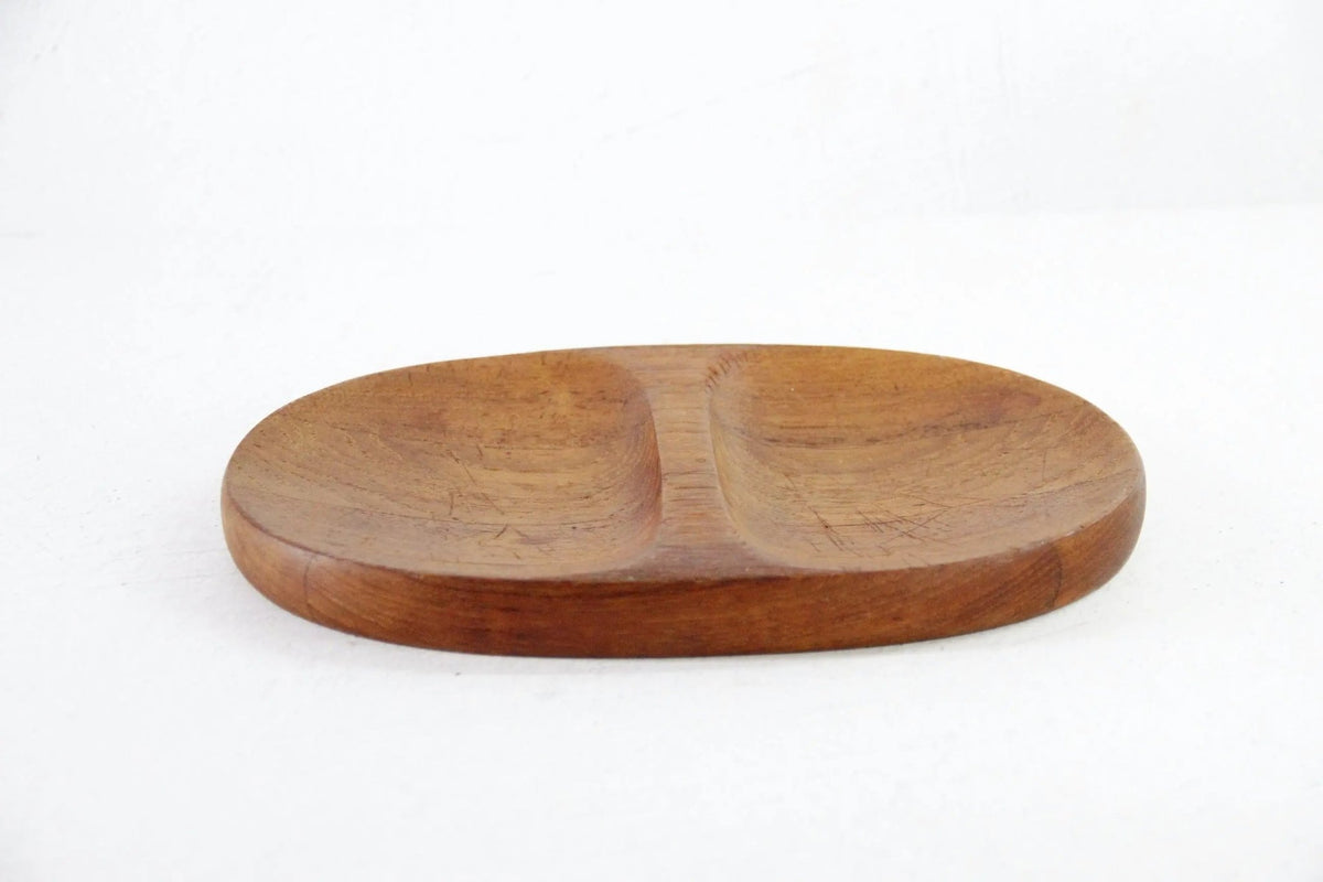 Vintage Danish Serving Tray | Modern Divided Teak Dish - Debra Hall Lifestyle