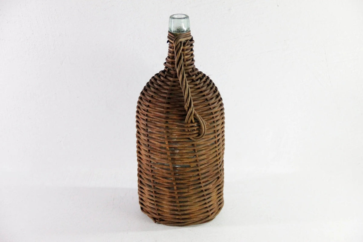 Vintage Demijohn Bottle | European Wicker Wrapped Vessel - Debra Hall Lifestyle