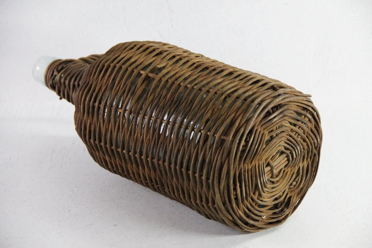 Vintage Demijohn Bottle | European Wicker Wrapped Vessel - Debra Hall Lifestyle