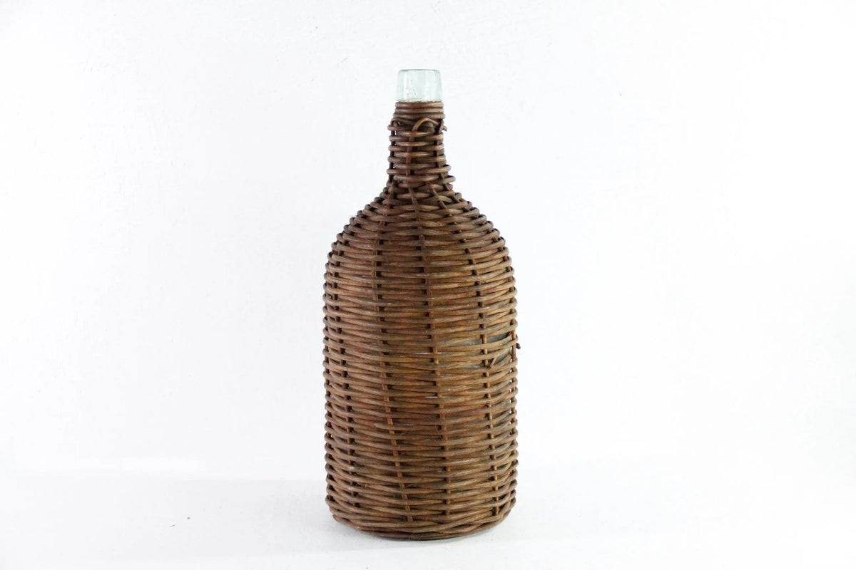 Vintage Demijohn Bottle | European Wicker Wrapped Vessel - Debra Hall Lifestyle
