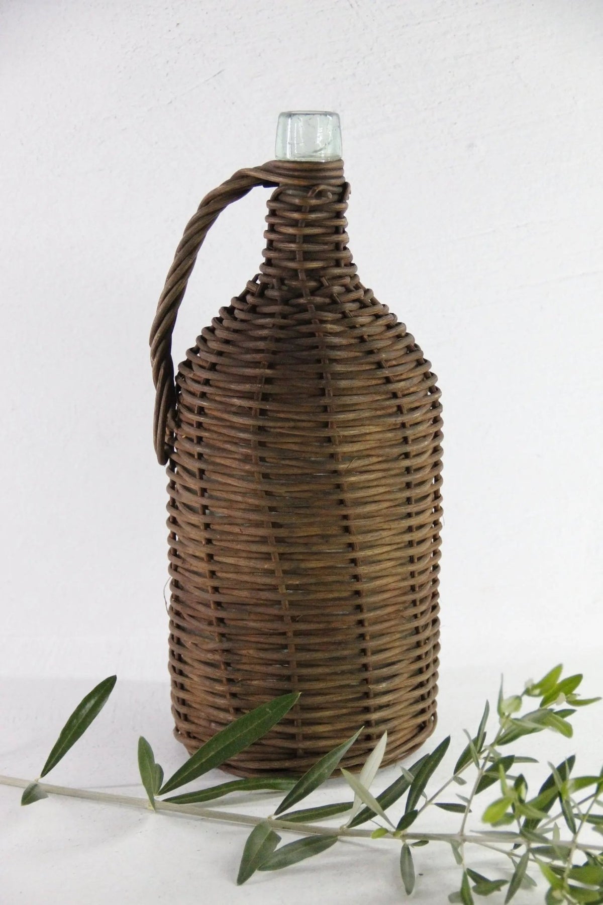 Vintage Demijohn Bottle | European Wicker Wrapped Vessel - Debra Hall Lifestyle