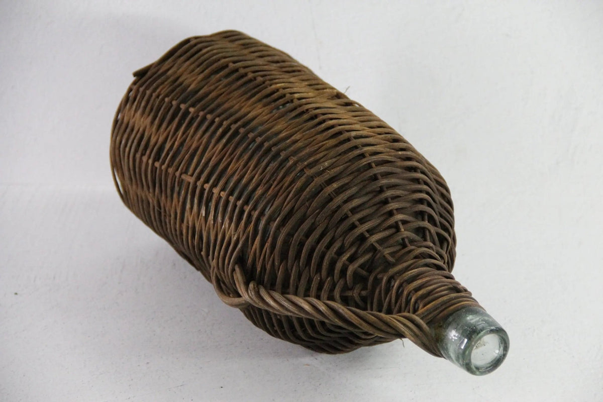 Vintage Demijohn Bottle | European Wicker Wrapped Vessel - Debra Hall Lifestyle