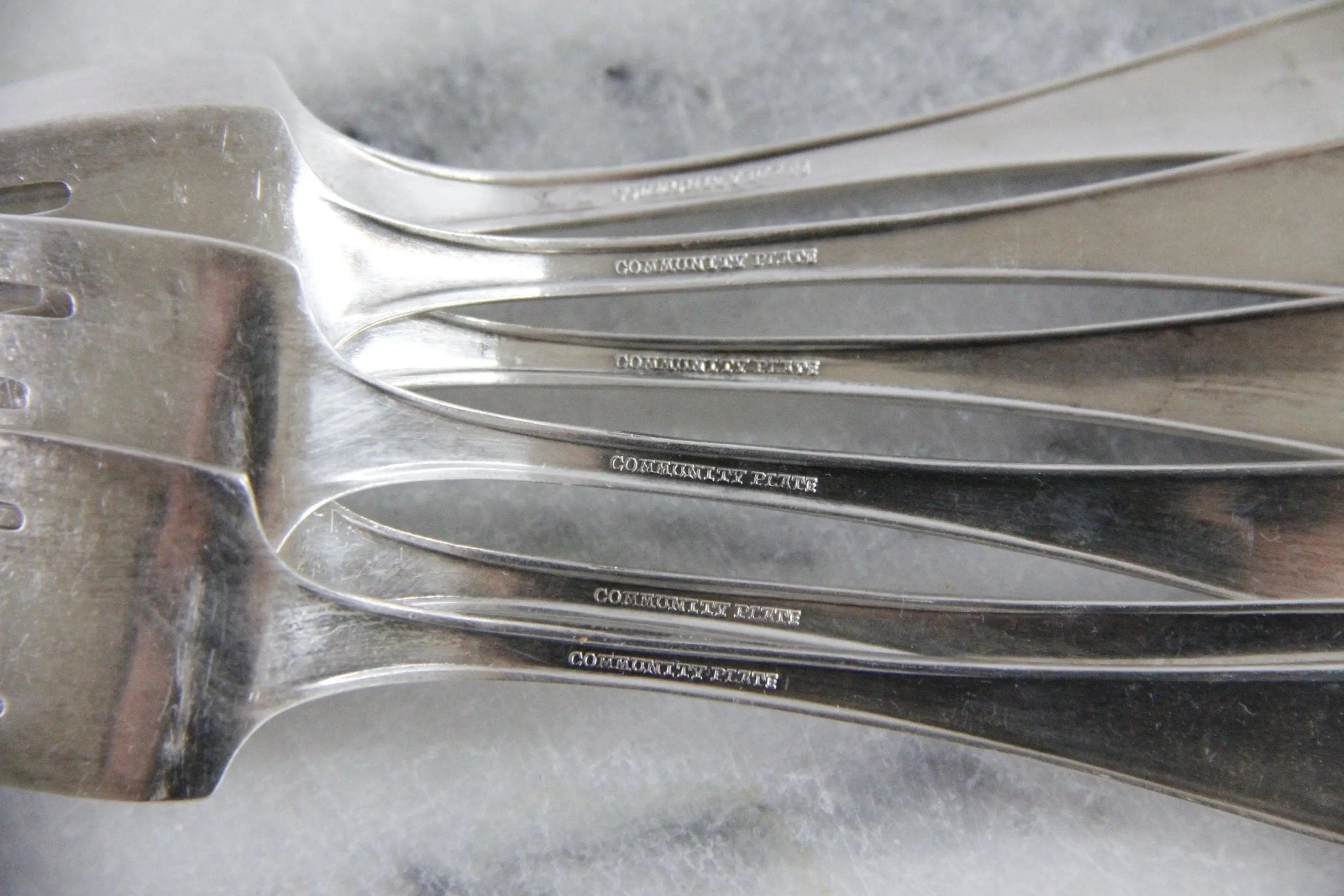 Vintage Dessert Forks Silverplate | Set of 6 Sheraton Pattern 1910 - Debra Hall Lifestyle
