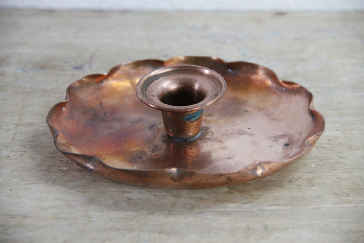 Vintage Drumgold Copper Candle Holder California Hand Wrought - Debra Hall Lifestyle