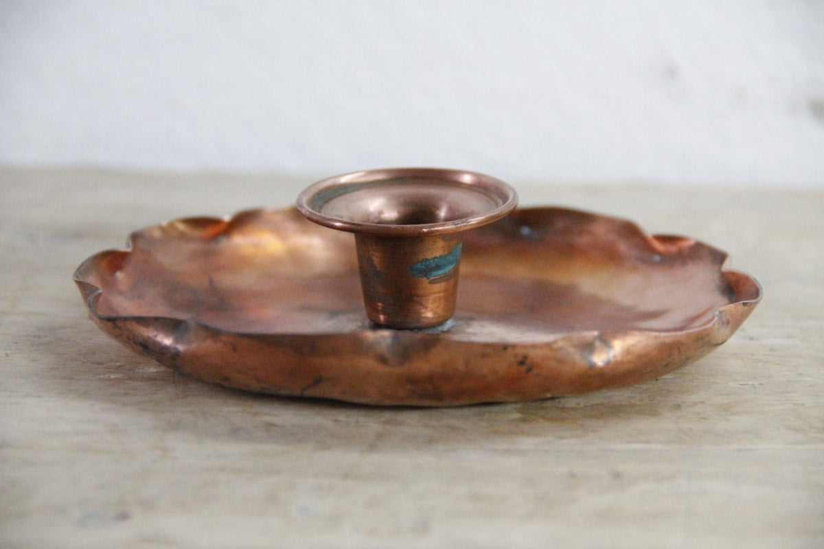 Vintage Drumgold Copper Candle Holder California Hand Wrought - Debra Hall Lifestyle