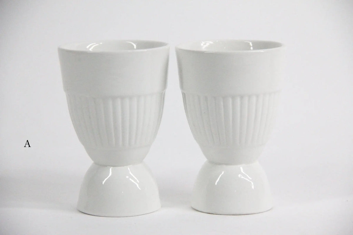 Vintage Egg Cup | Adams England White China | Pair - Debra Hall Lifestyle
