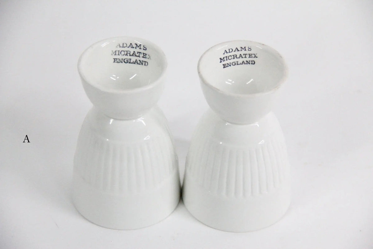 Vintage Egg Cup | Adams England White China | Pair - Debra Hall Lifestyle