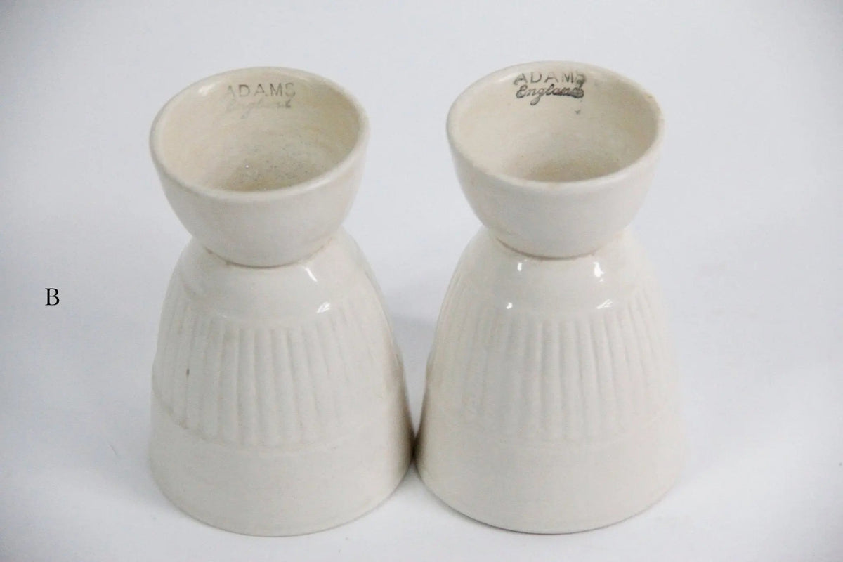 Vintage Egg Cup | Adams England White China | Pair - Debra Hall Lifestyle