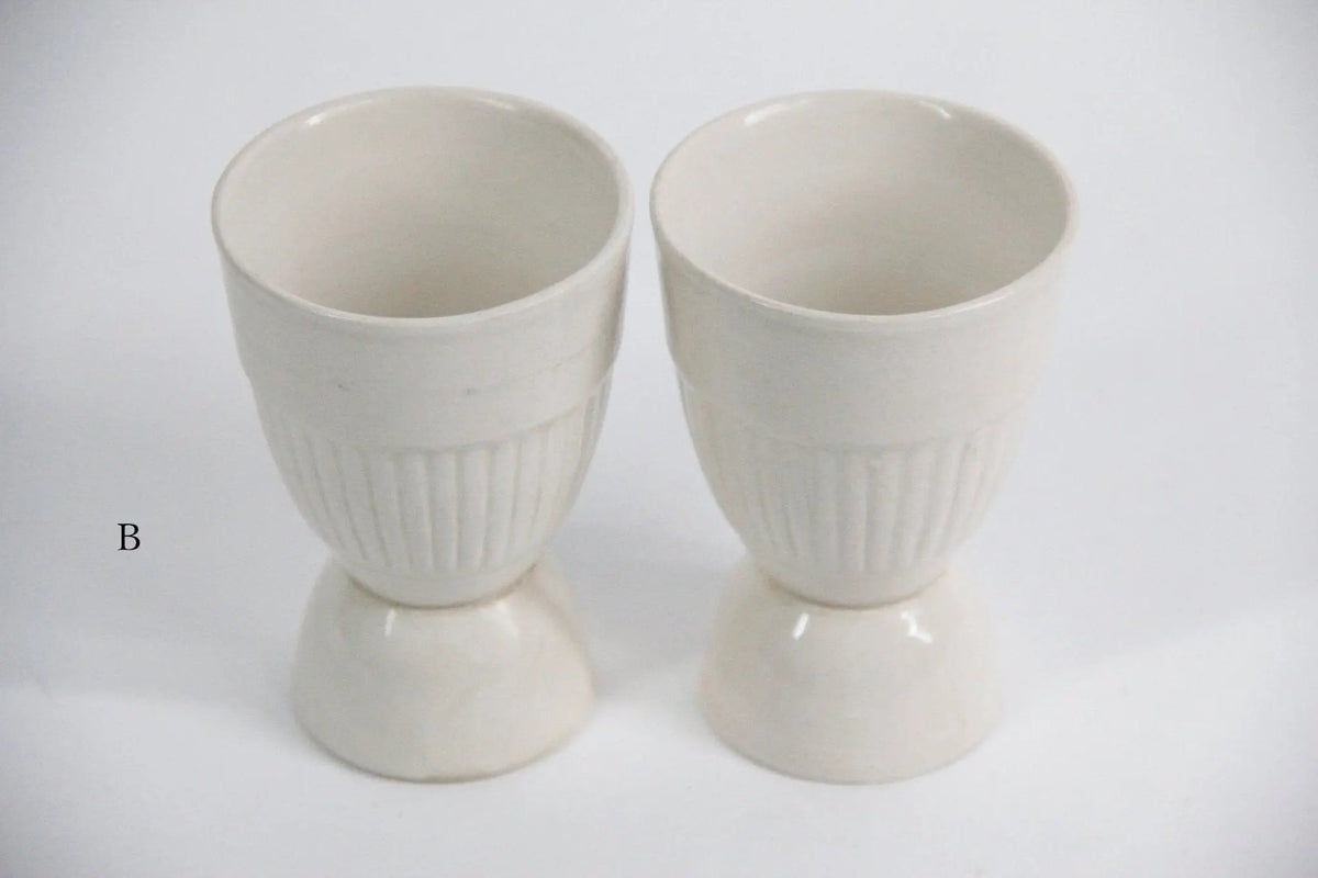 Vintage Egg Cup | Adams England White China | Pair - Debra Hall Lifestyle