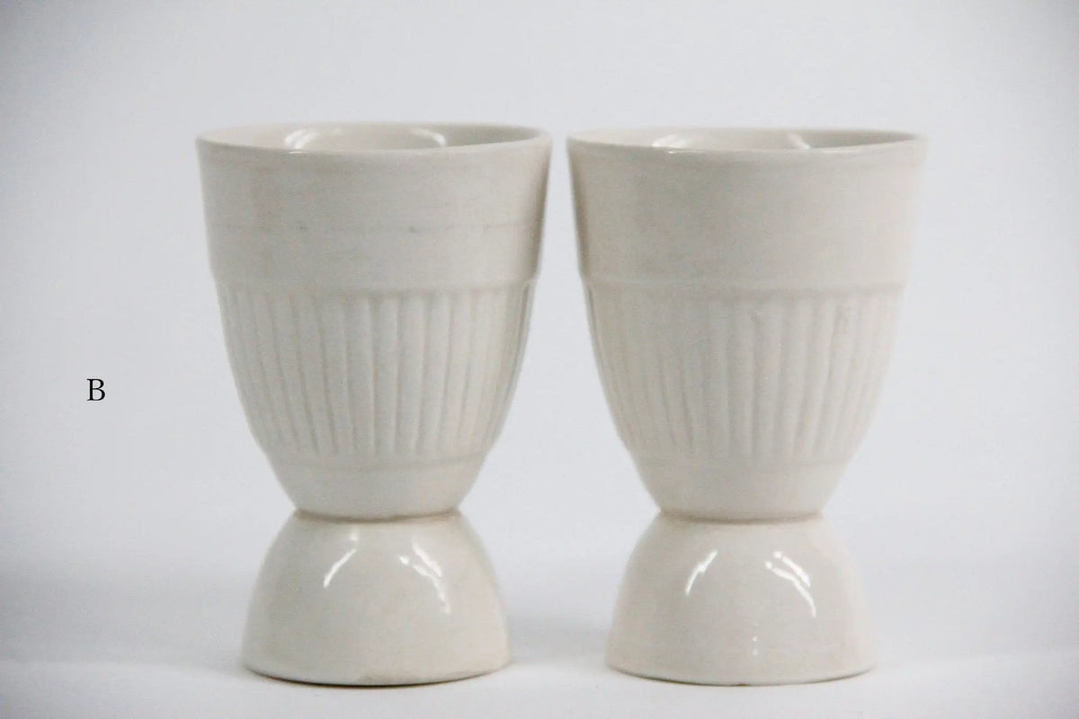 Vintage Egg Cup | Adams England White China | Pair - Debra Hall Lifestyle