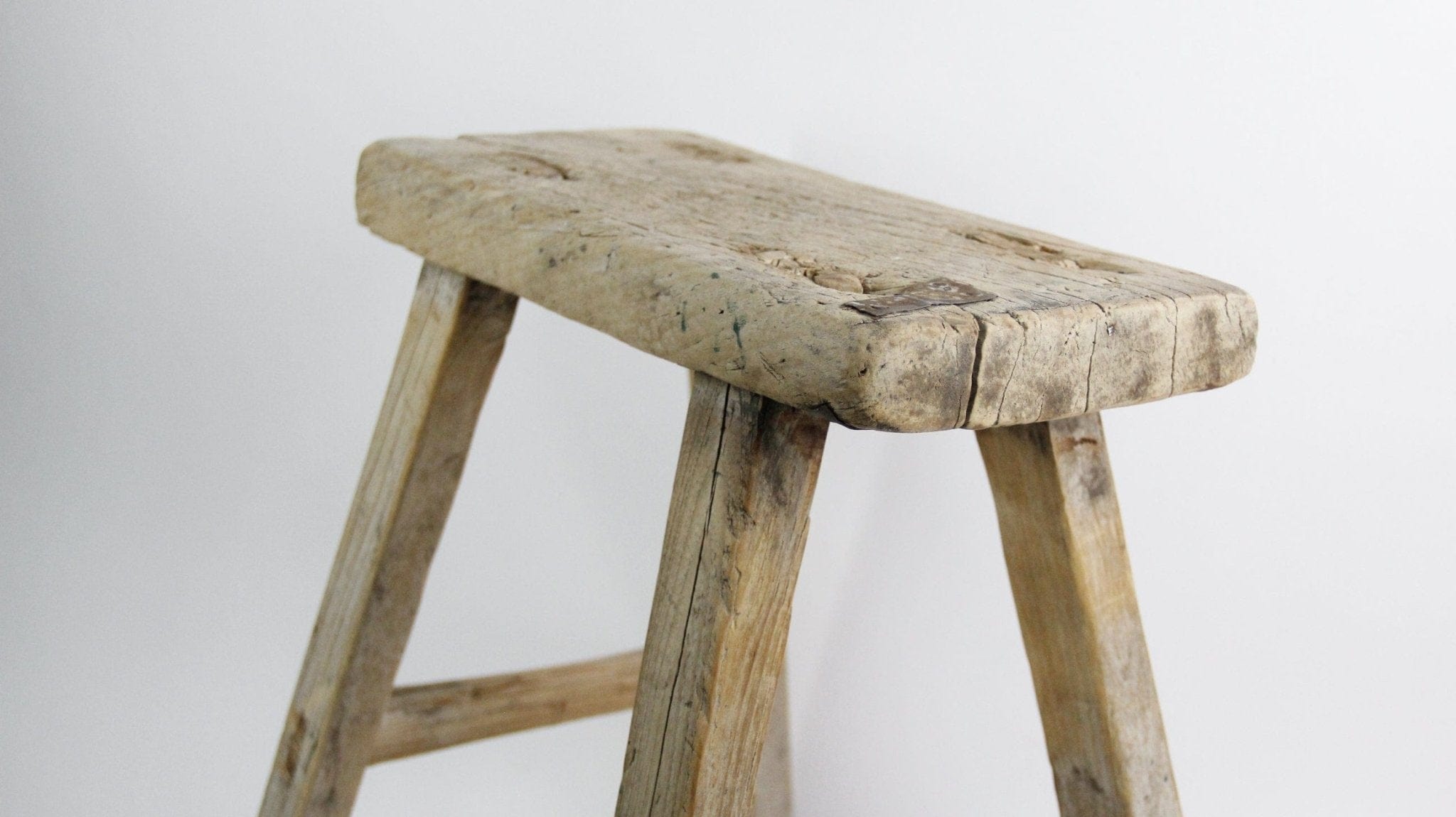 Vintage Elm Wood Stool | Bench | Side Table L bench