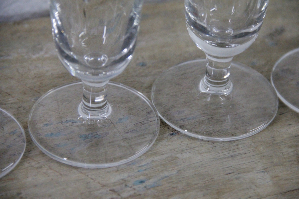 Vintage European Beer Glasses Set of 7 Gold Rim Pilsners - Debra Hall Lifestyle