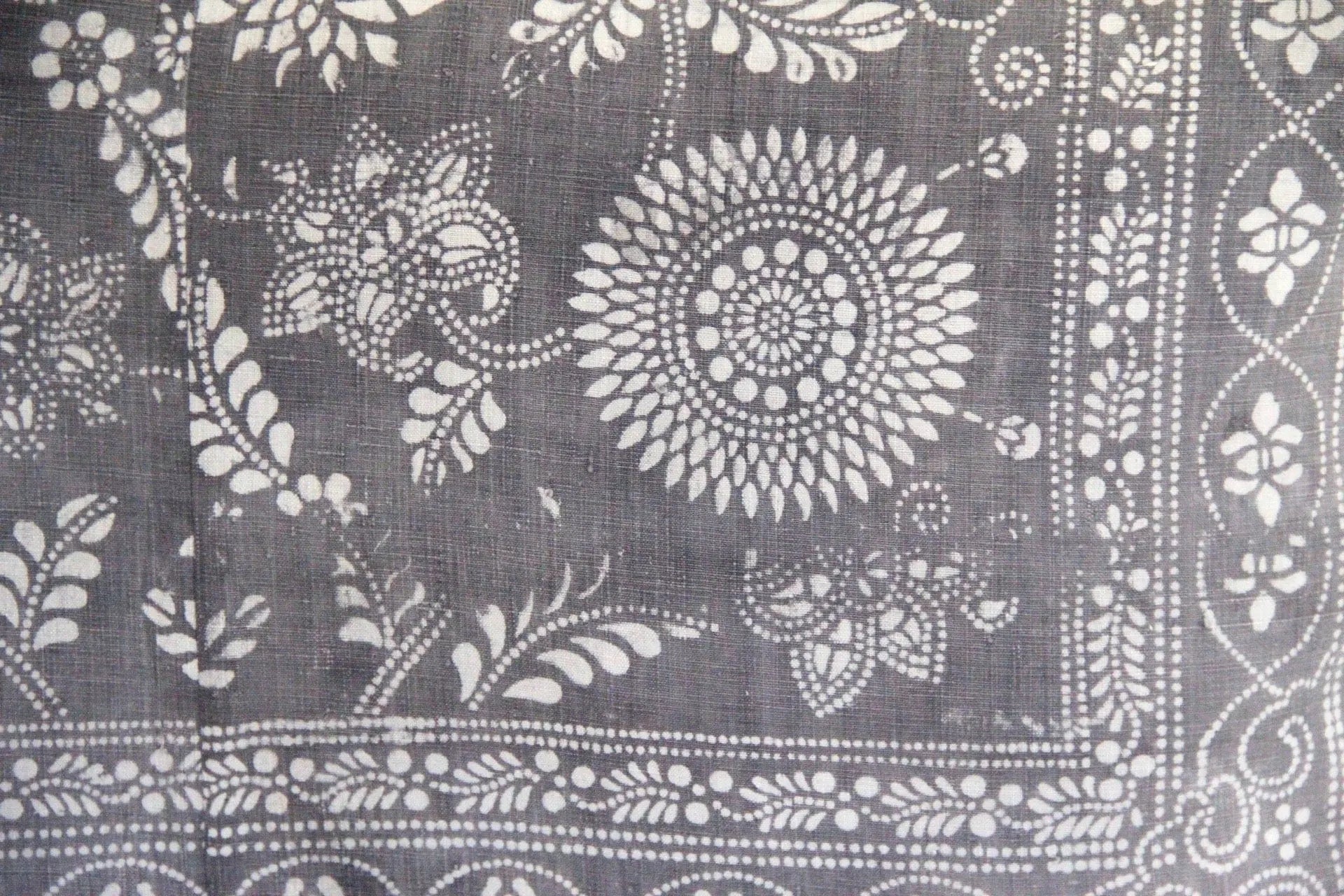 Vintage Fabric Pillow | Charcoal Grey Batik Pillow Cover - Debra Hall Lifestyle