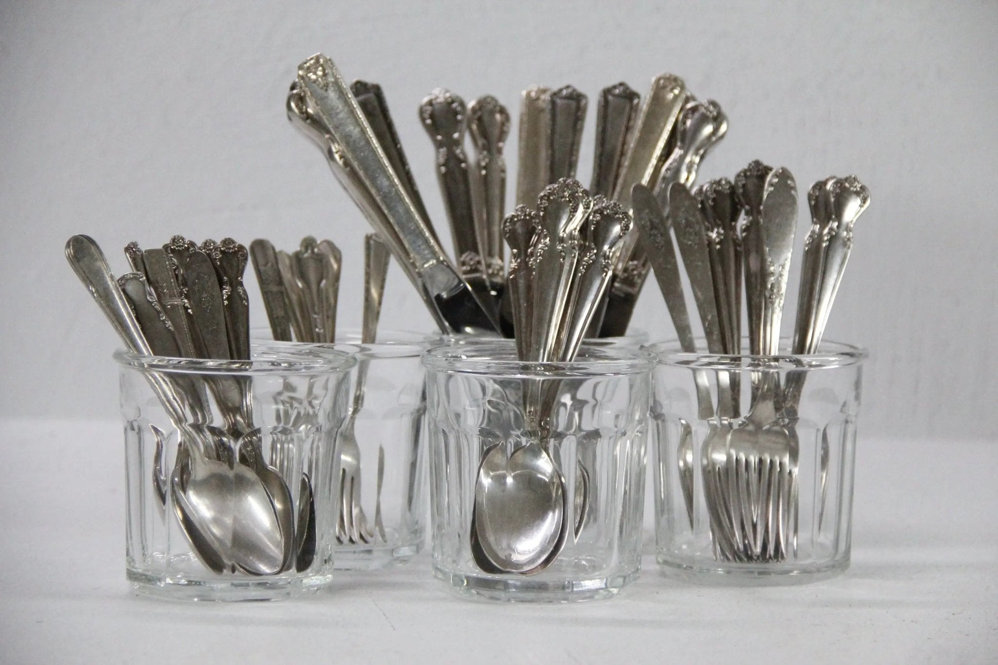 Vintage Flatware Set | Mixed Pattern 5 Piece Place Setting  - Debra Hall Lifestyle