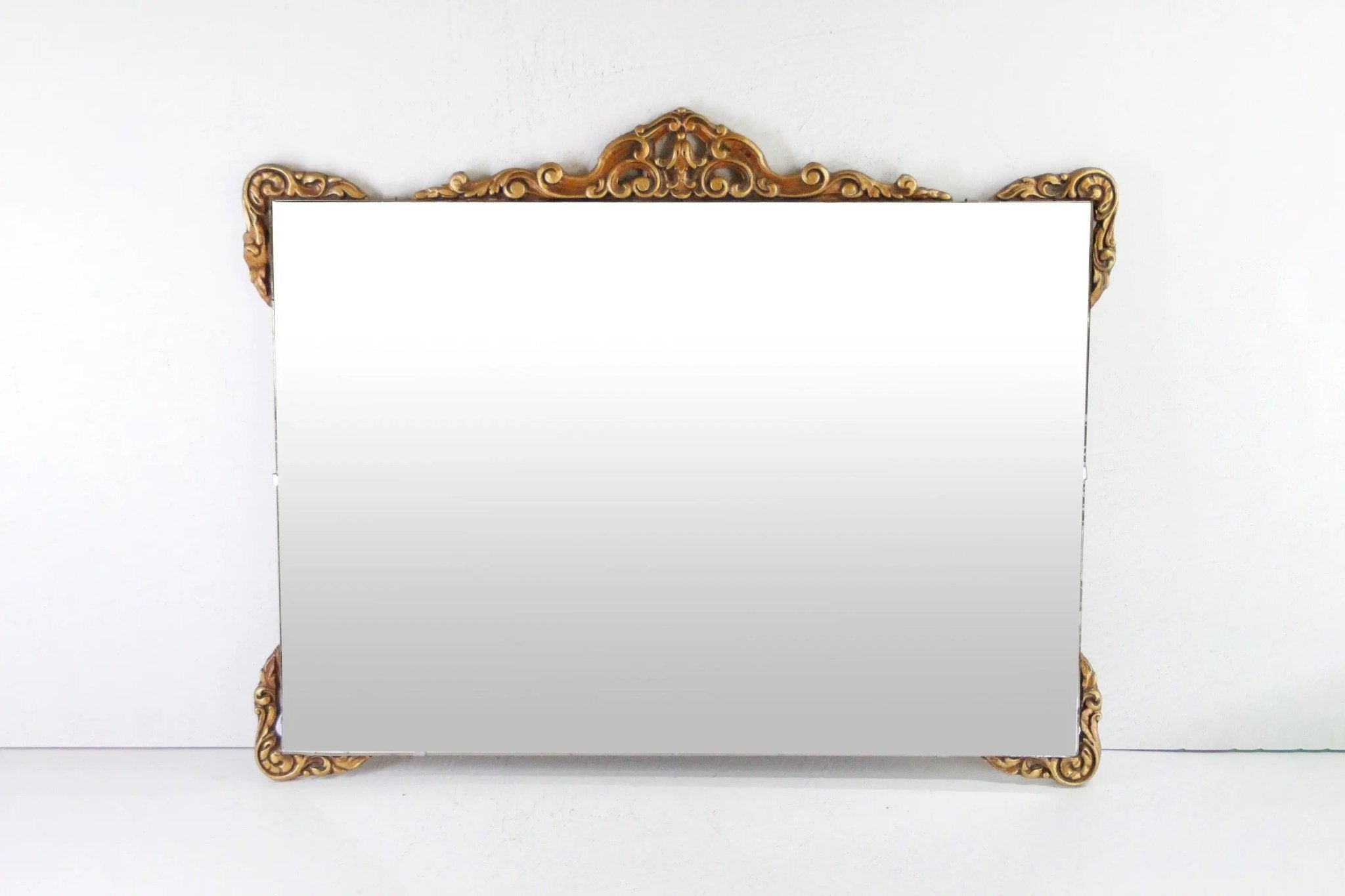 Vintage Frameless Mirror with Ornate Giltwood Detail - Debra Hall Lifestyle