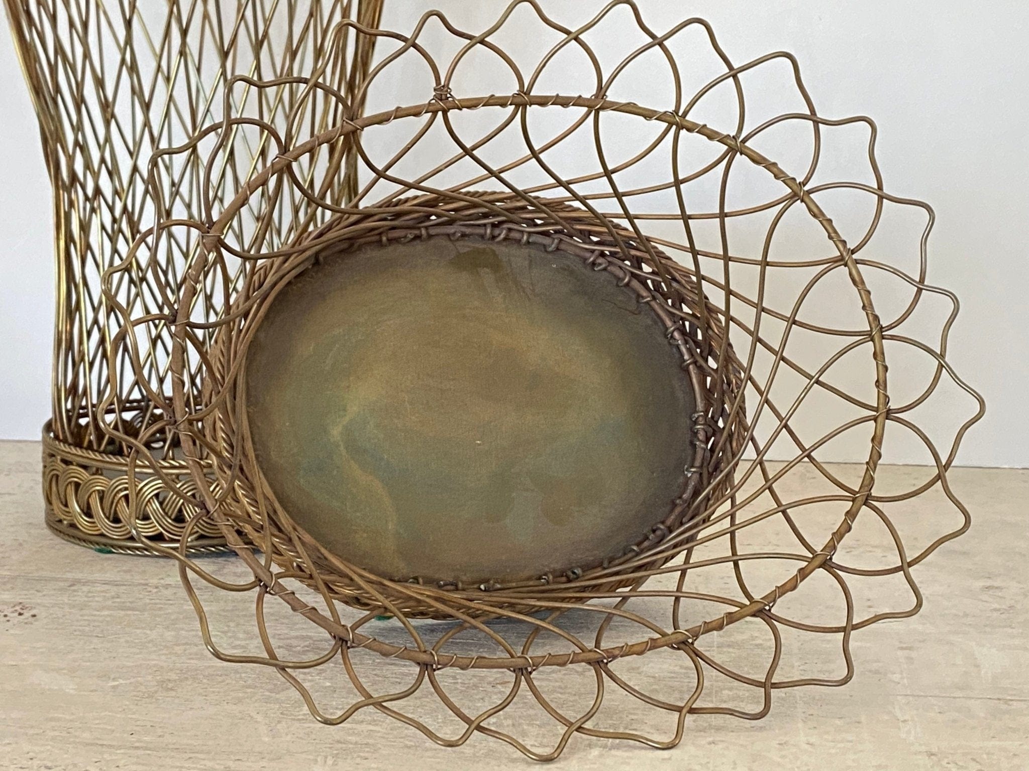 Vintage French Brass Wire Basket | Two Sizes Basket