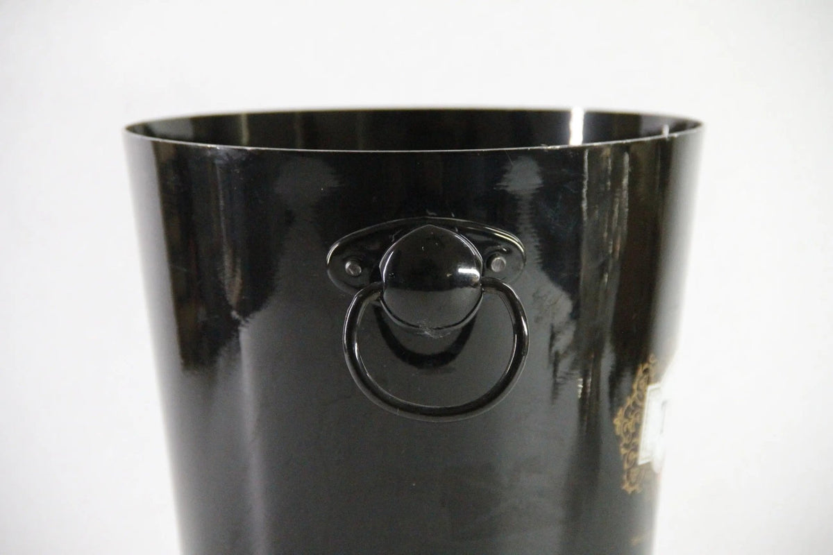 Vintage French Champagne Bucket BLack Tott's Stamp Vogalu - Debra Hall Lifestyle