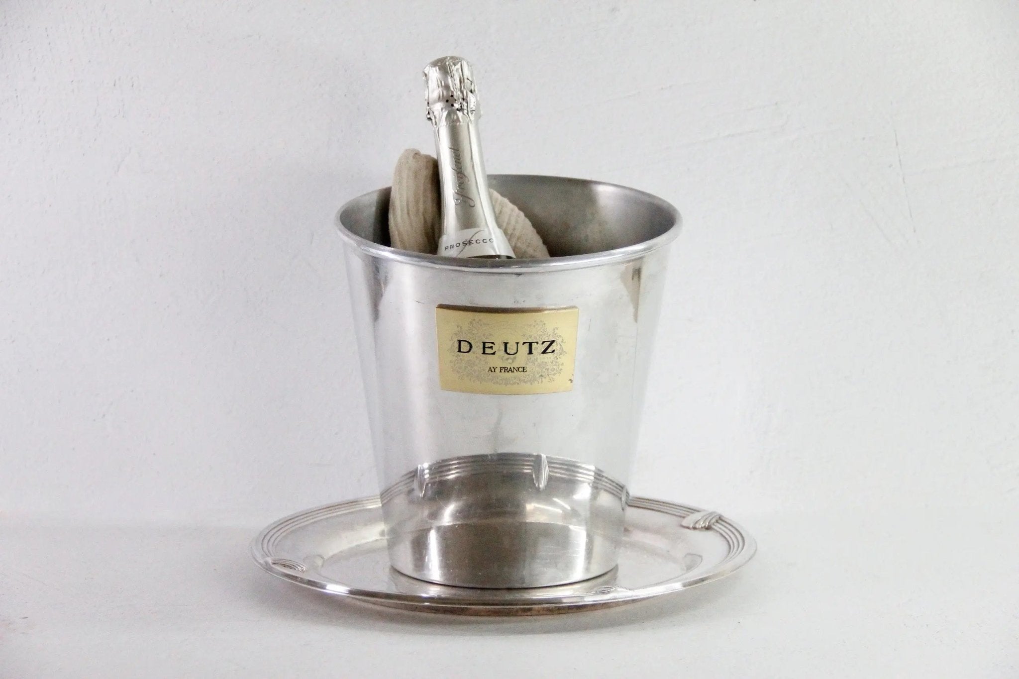 Vintage French Champagne Bucket | Duetz Angeled Chiller - Debra Hall Lifestyle