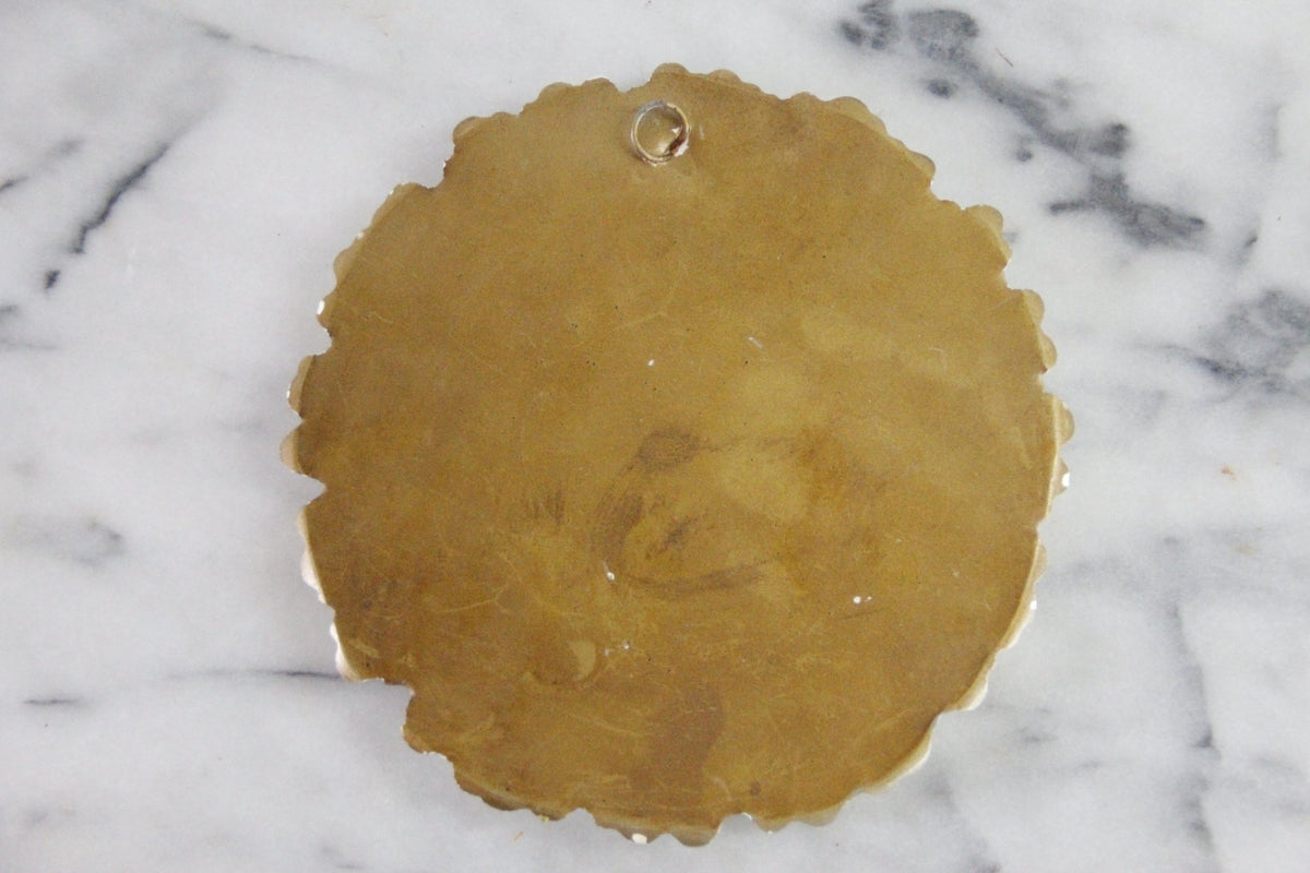 Vintage Gilt Convex Wall Mirror | Aged Plaster Sunburst Frame - Debra Hall Lifestyle