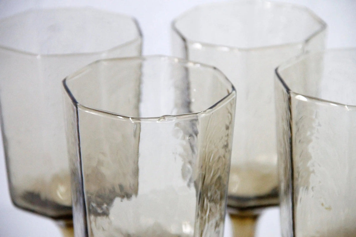 Vintage Goblet | Smokey Brown Wine Glass Set Of 4 - Debra Hall Lifestyle