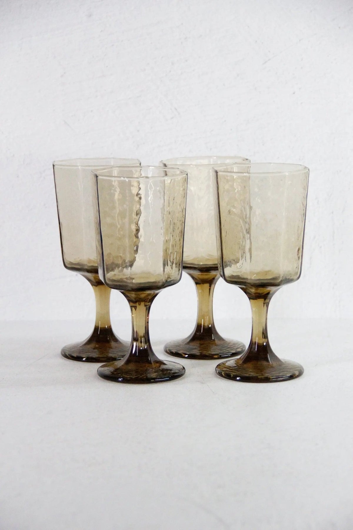 Vintage Goblet | Smokey Brown Wine Glass Set Of 4 - Debra Hall Lifestyle
