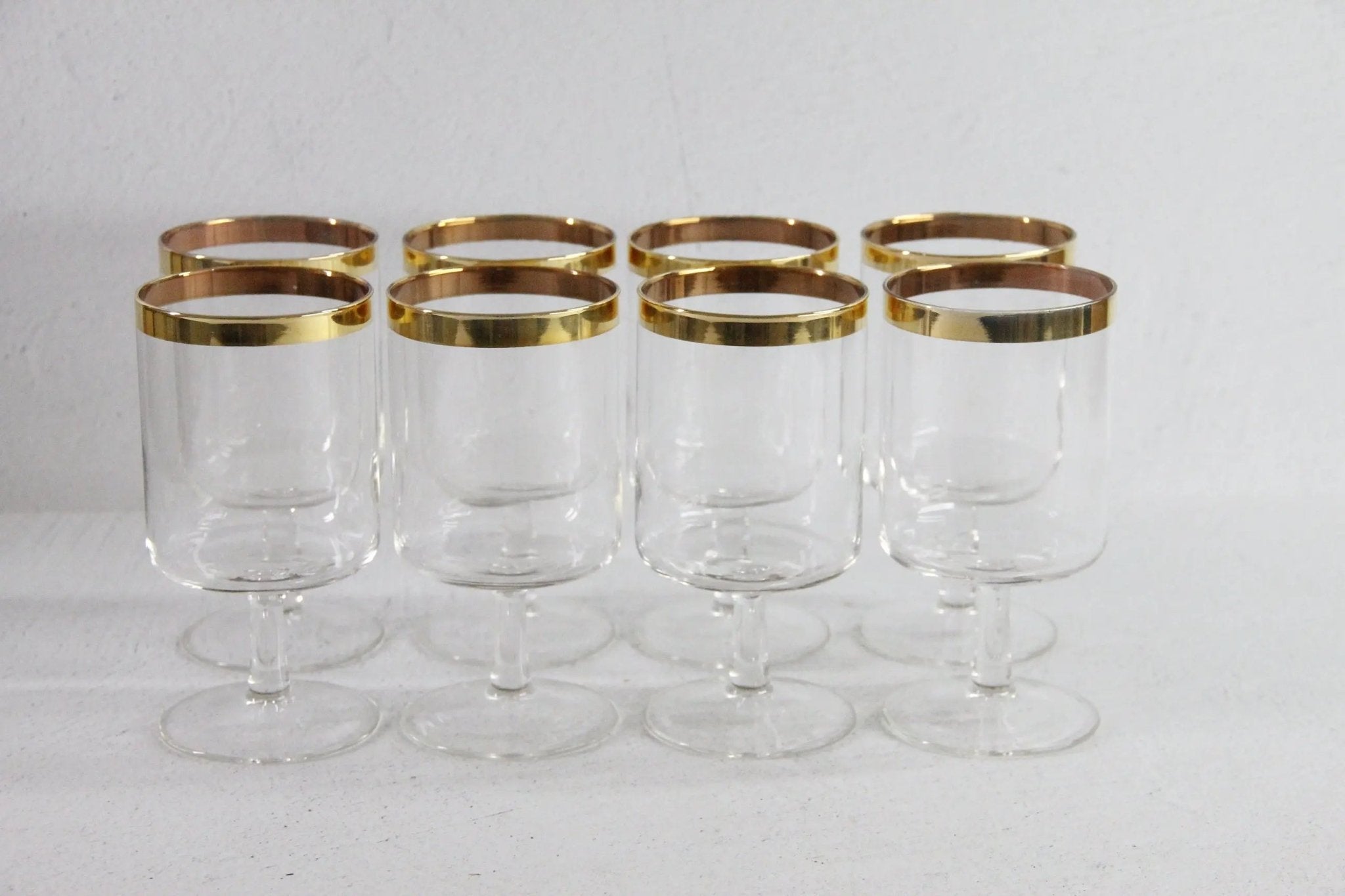 Vintage Gold Rim Glassware | Midcentury Wine Goblet - Debra Hall Lifestyle
