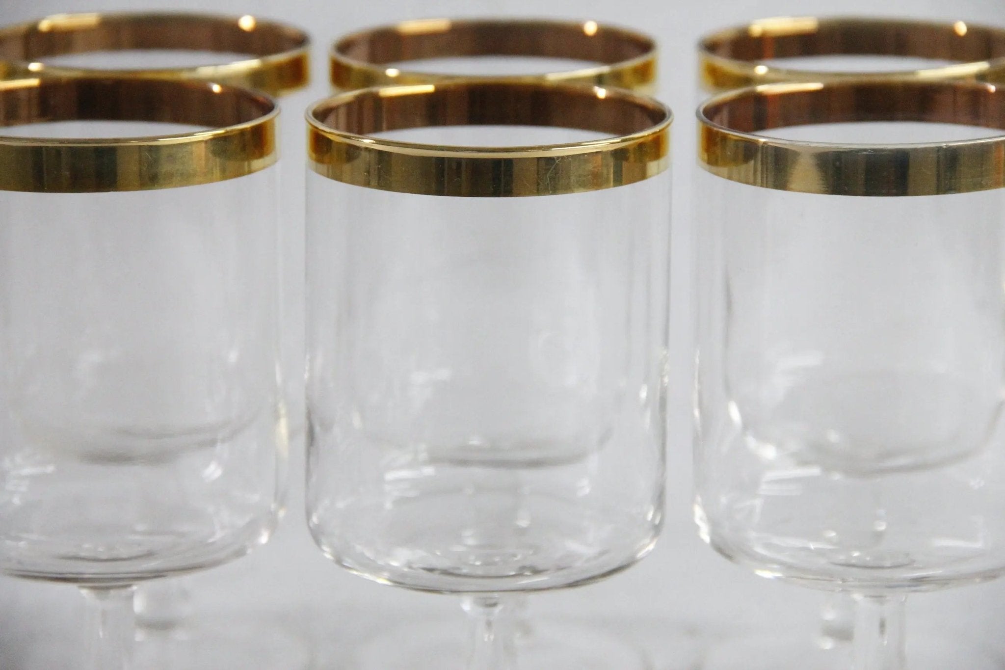 Vintage Gold Rim Glassware | Midcentury Wine Goblet - Debra Hall Lifestyle