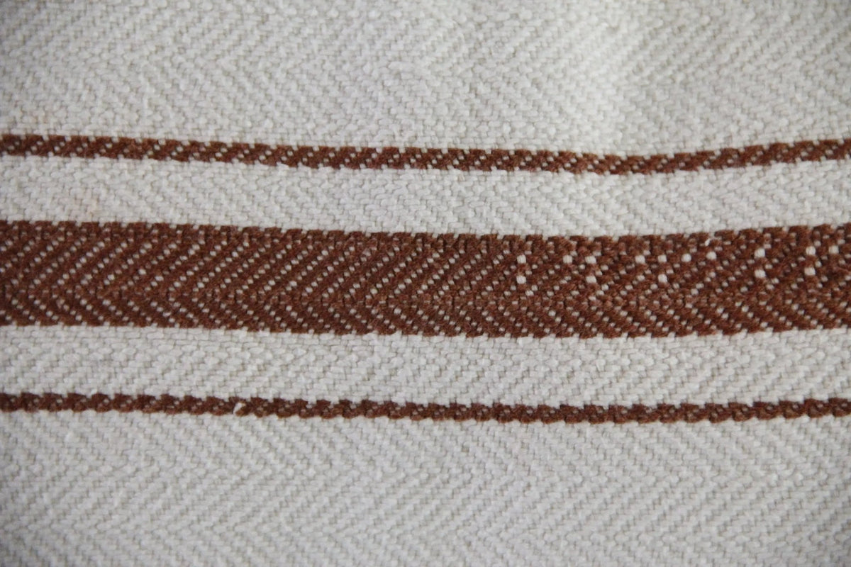 Vintage Grain Sack Pillow Double Sided | Cocoa Brown Stripe 40" - Debra Hall Lifestyle