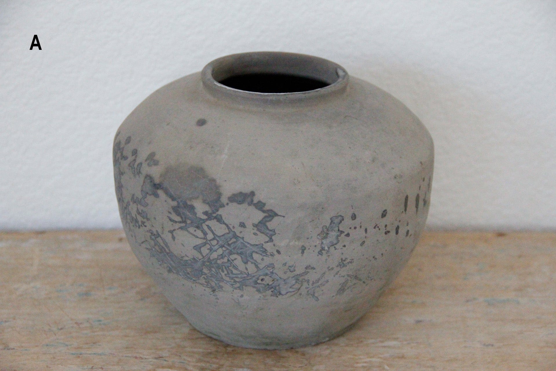 Vintage Gray Clay Water Pot | Vessel pottery