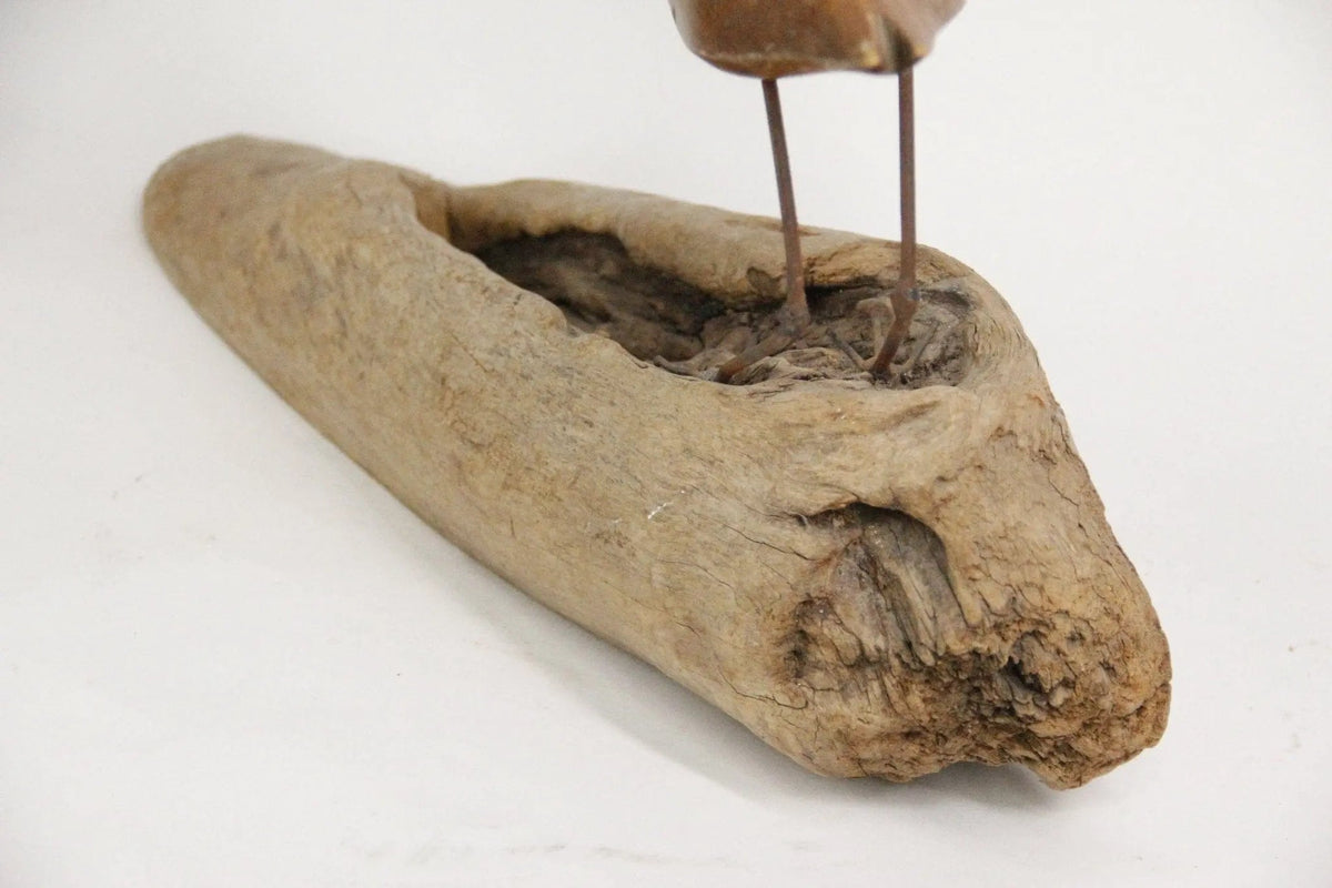 Vintage Hand Carved Wooden Bird | Sculpture Signed Ellis - Debra Hall Lifestyle